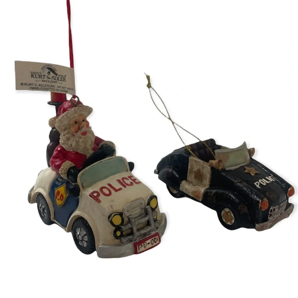 Vintage Christmas Ornaments Kurt Adler Police Rare Retired Limited Collectible